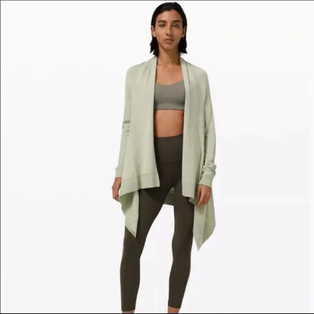 Lululemon Cashlu Knit Wrap Cardigan in Heathered Rosemary Green SzXS/S